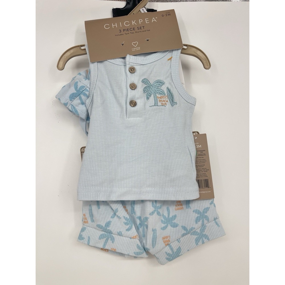 Chickpea Baby 3-pc EKO TEX Print Outfit Set Size 0-3 Months Bag-4